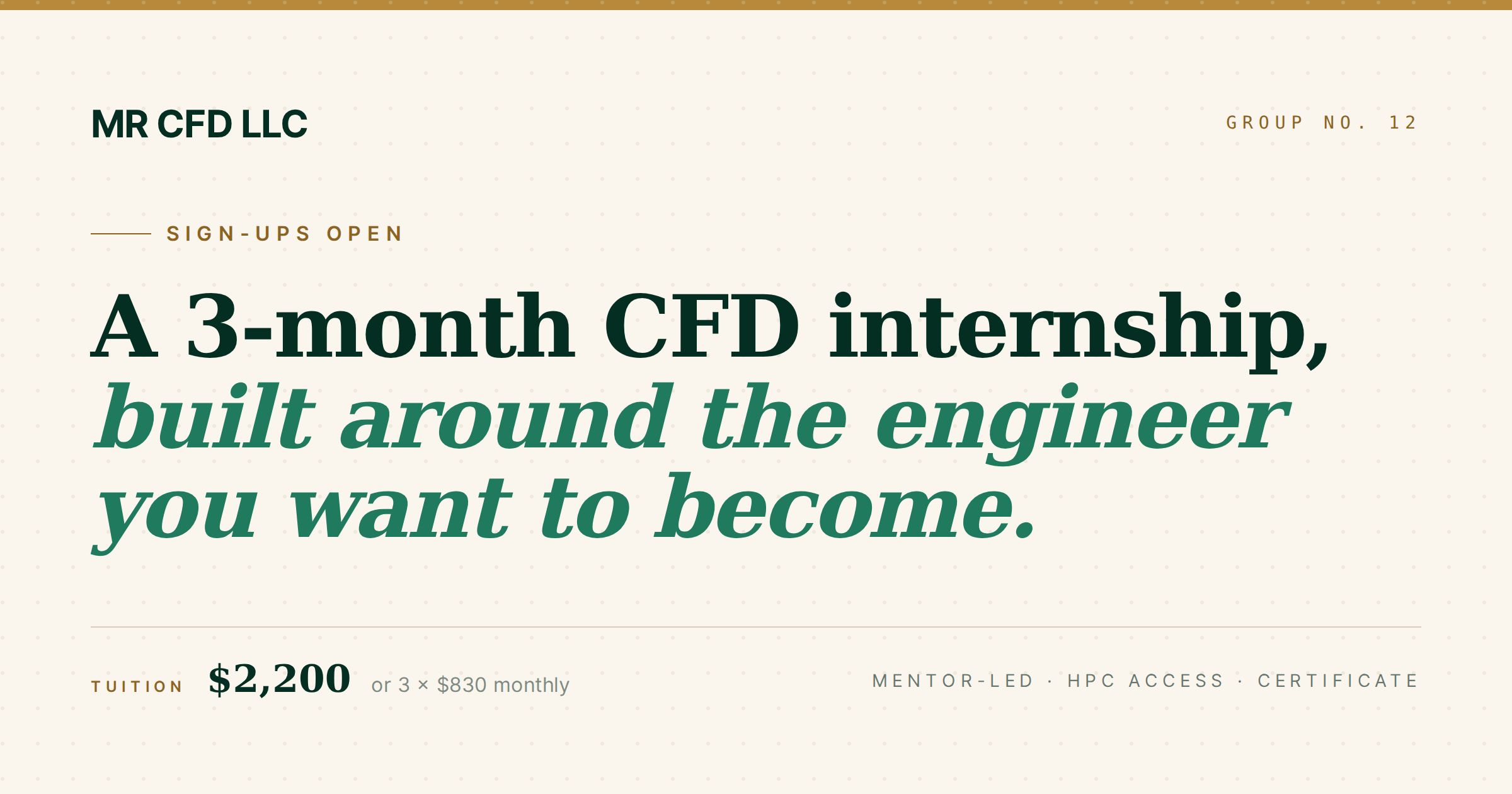 CFD Internship Program | A 3-Month Internship in ANSYS Fluent | MR CFD